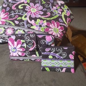 3 piece Vera Bradley Angle Tote Bag